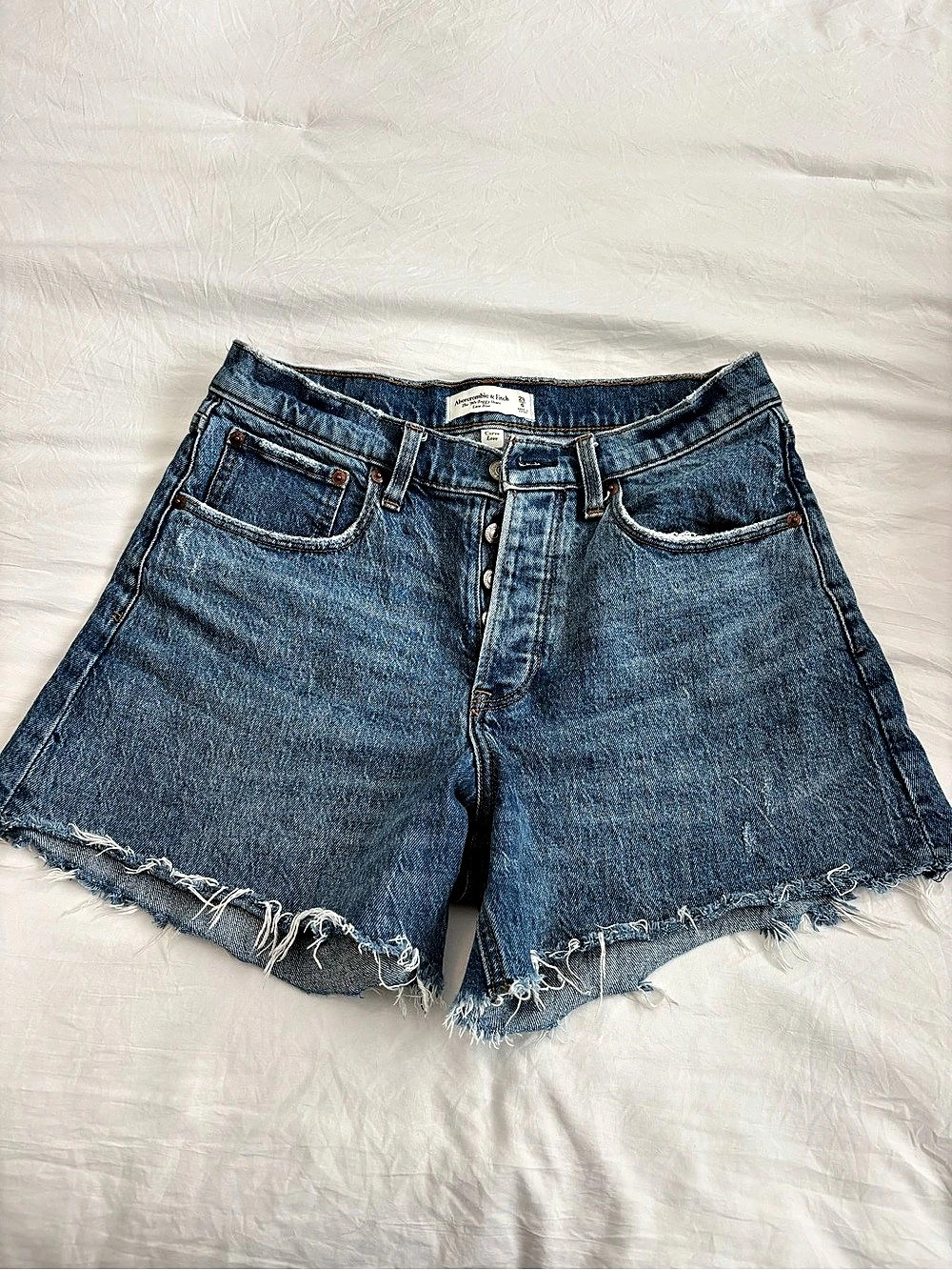 Abercrombie & Fitch The '90s Baggy Short Curve Love Blue Waist 28